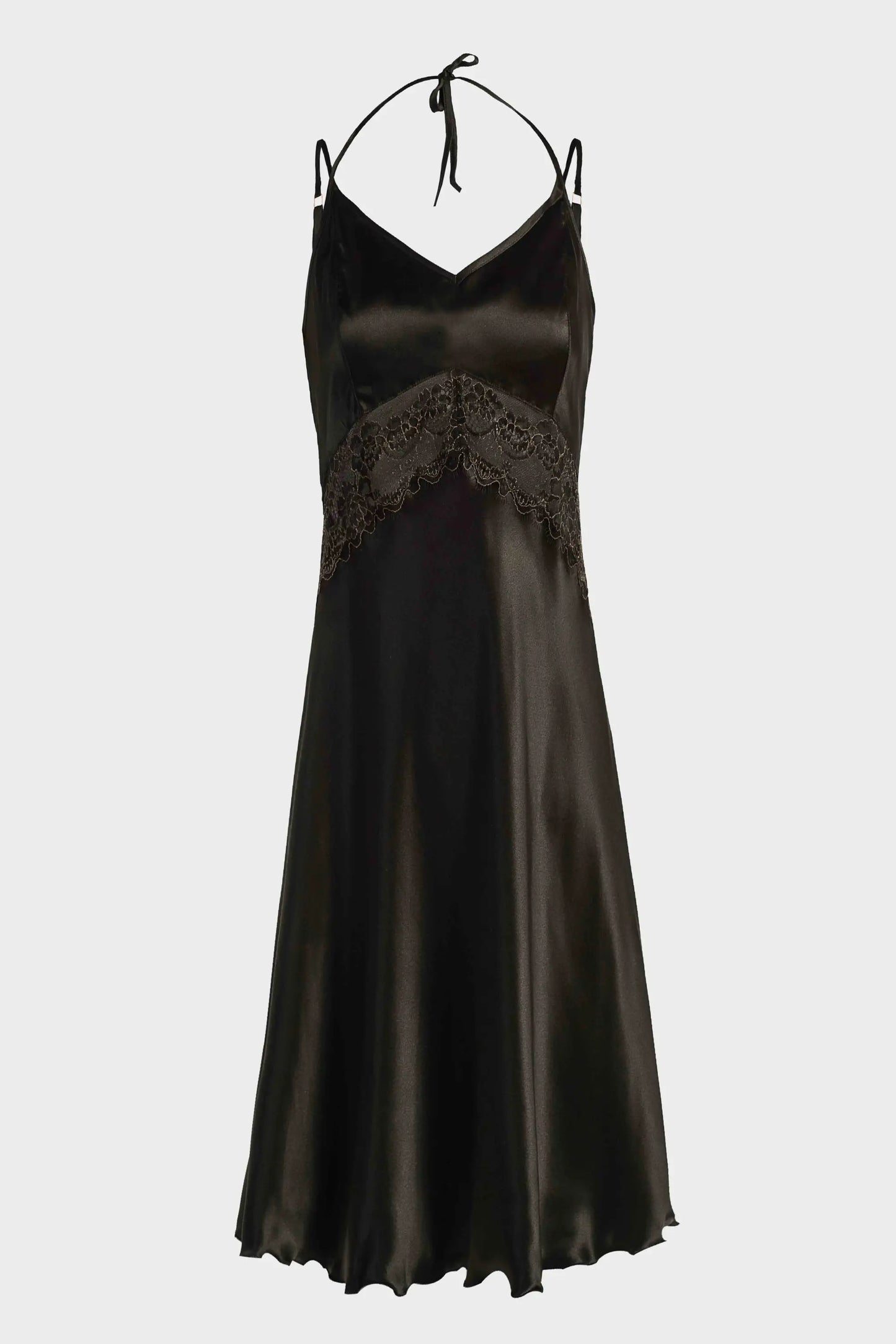 Black halter slip dress ’Lace’
