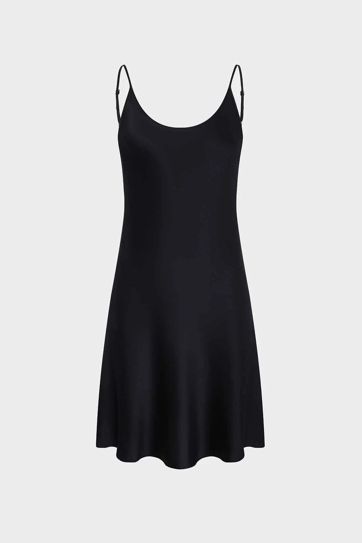 Black mini satin slip dress 'Pure' - Serena Silueta Black mini satin slip dress 'Pure' - Serena Silueta