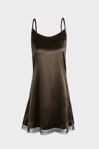 Brown chocolate slip dress ’Lace’