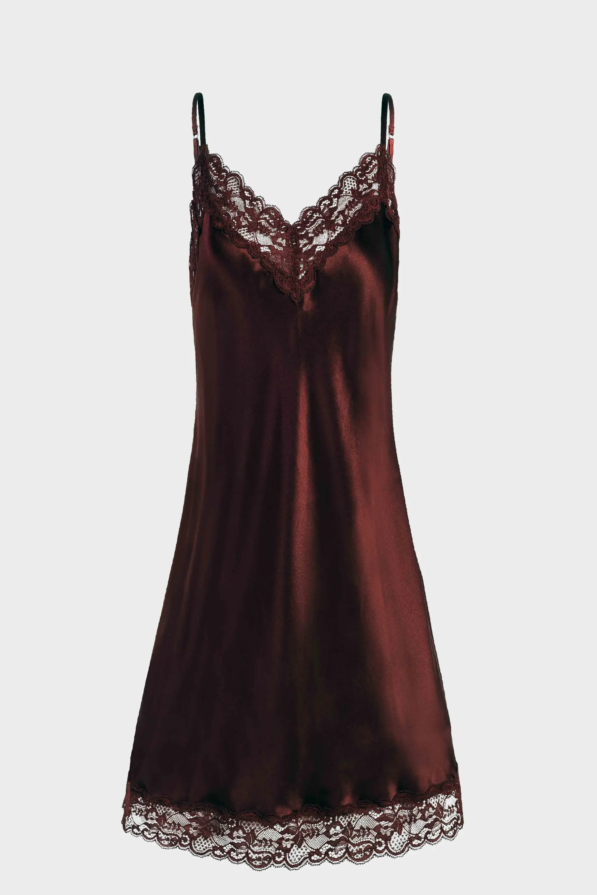 Brown slip dress 'Lace' - Serena Silueta Brown slip dress 'Lace' - Serena Silueta