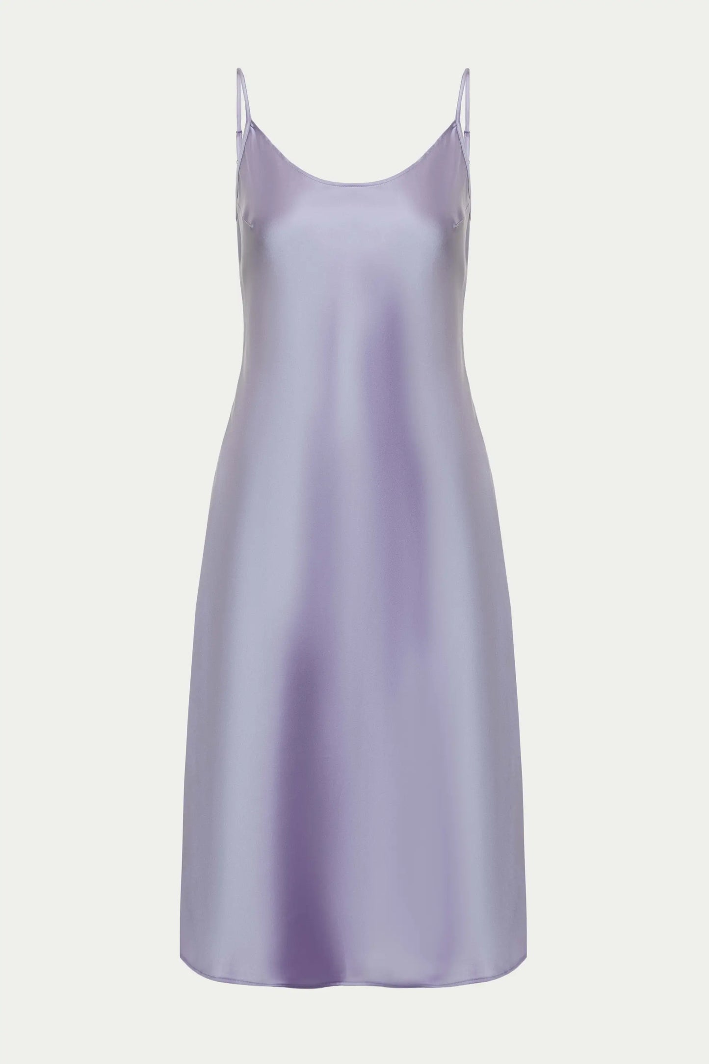 Lilac below the knee satin slip dress ’Grace’