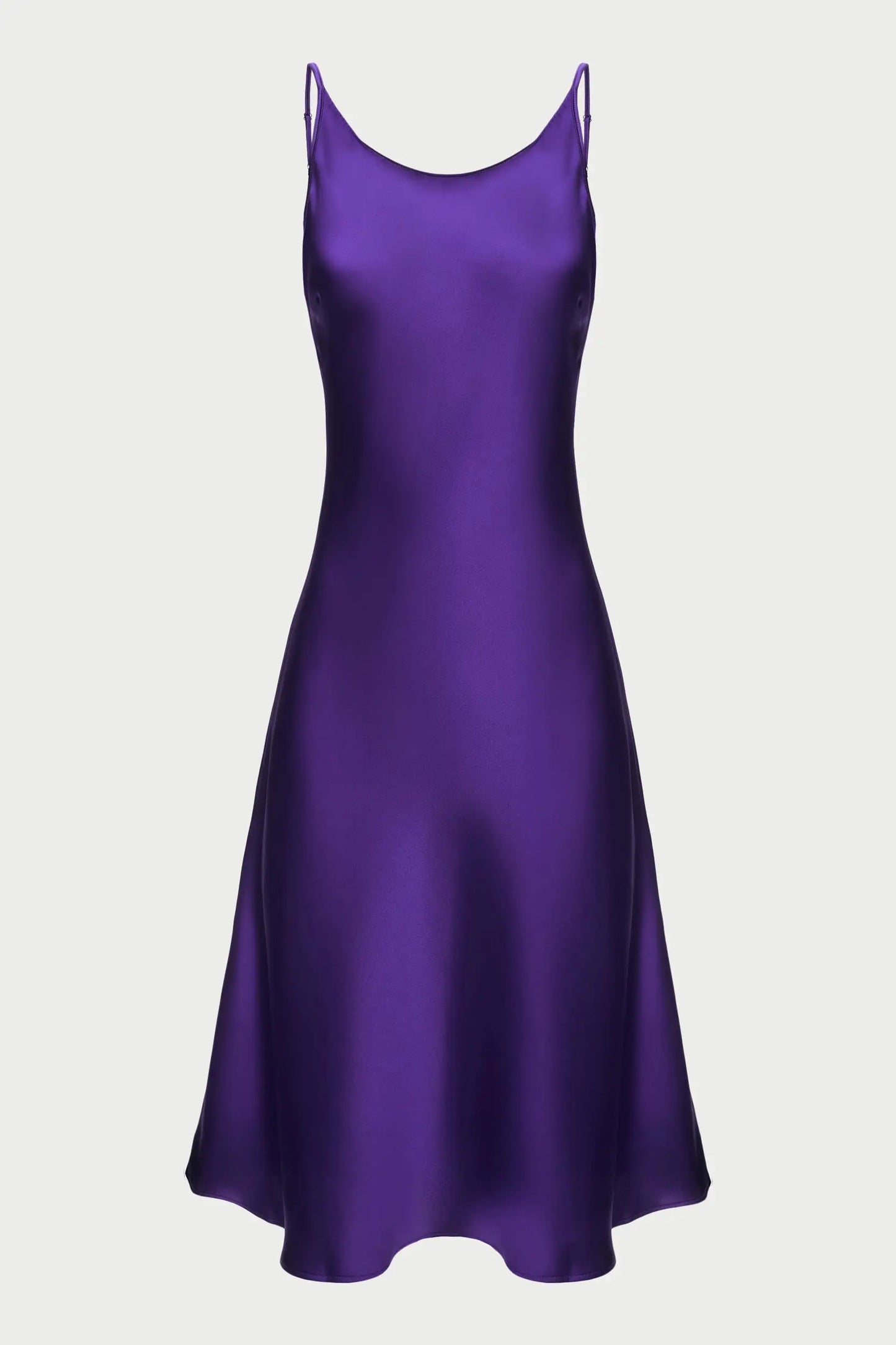 Purple below the knee satin slip dress ’Grace’