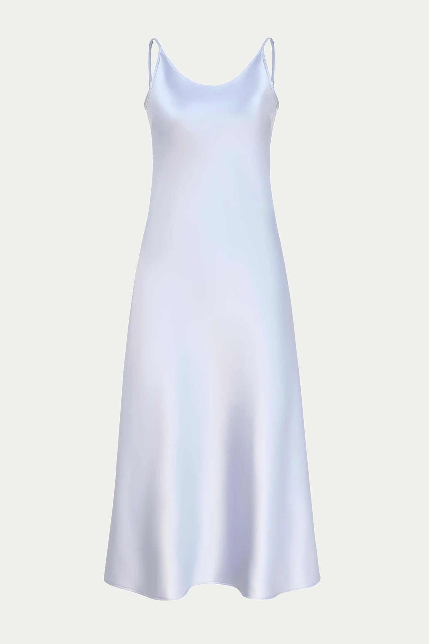 Сloud silver midi satin slip dress ’Majestic’