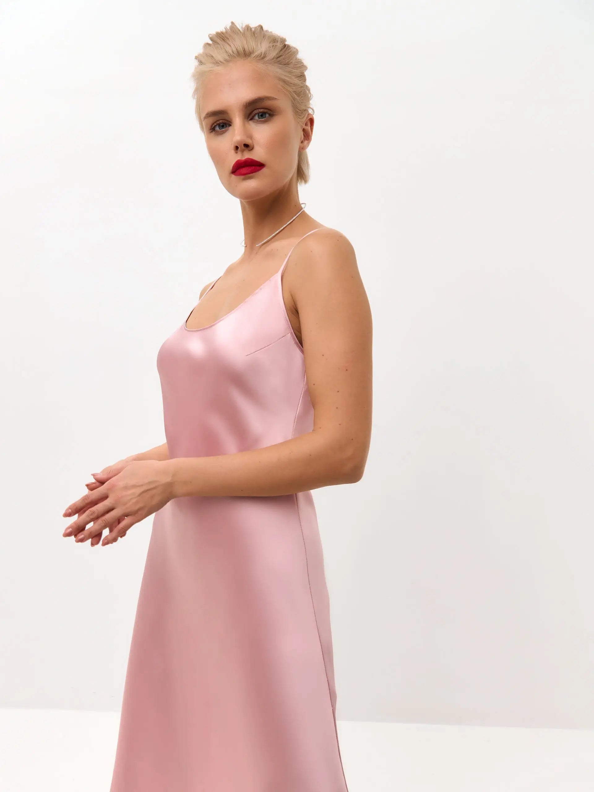 chinese dress ladies Baby Pink Slip Dress XX-Large / Baby Pink main image 1