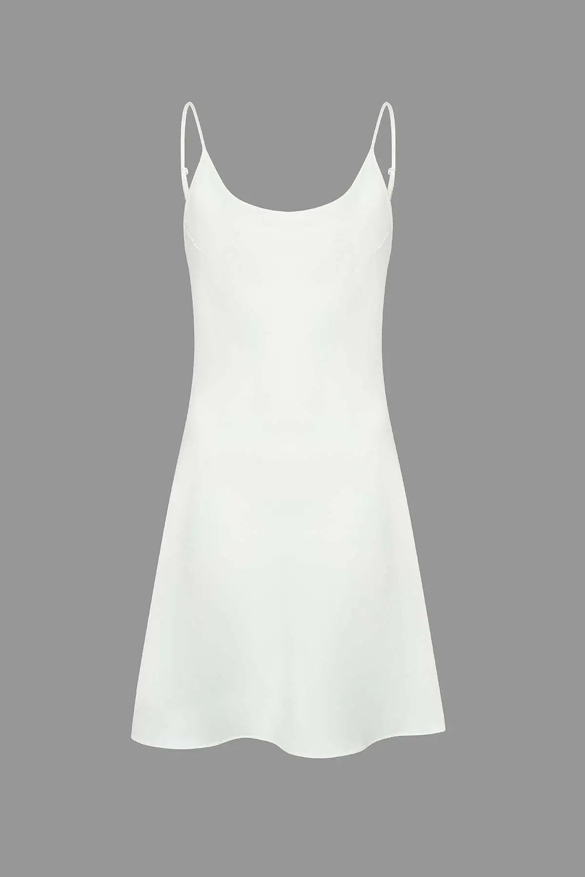 knee length dresses for ladies White Lace Slip Dress Mini - Jennifer French Lace Bridal Dress main image 1