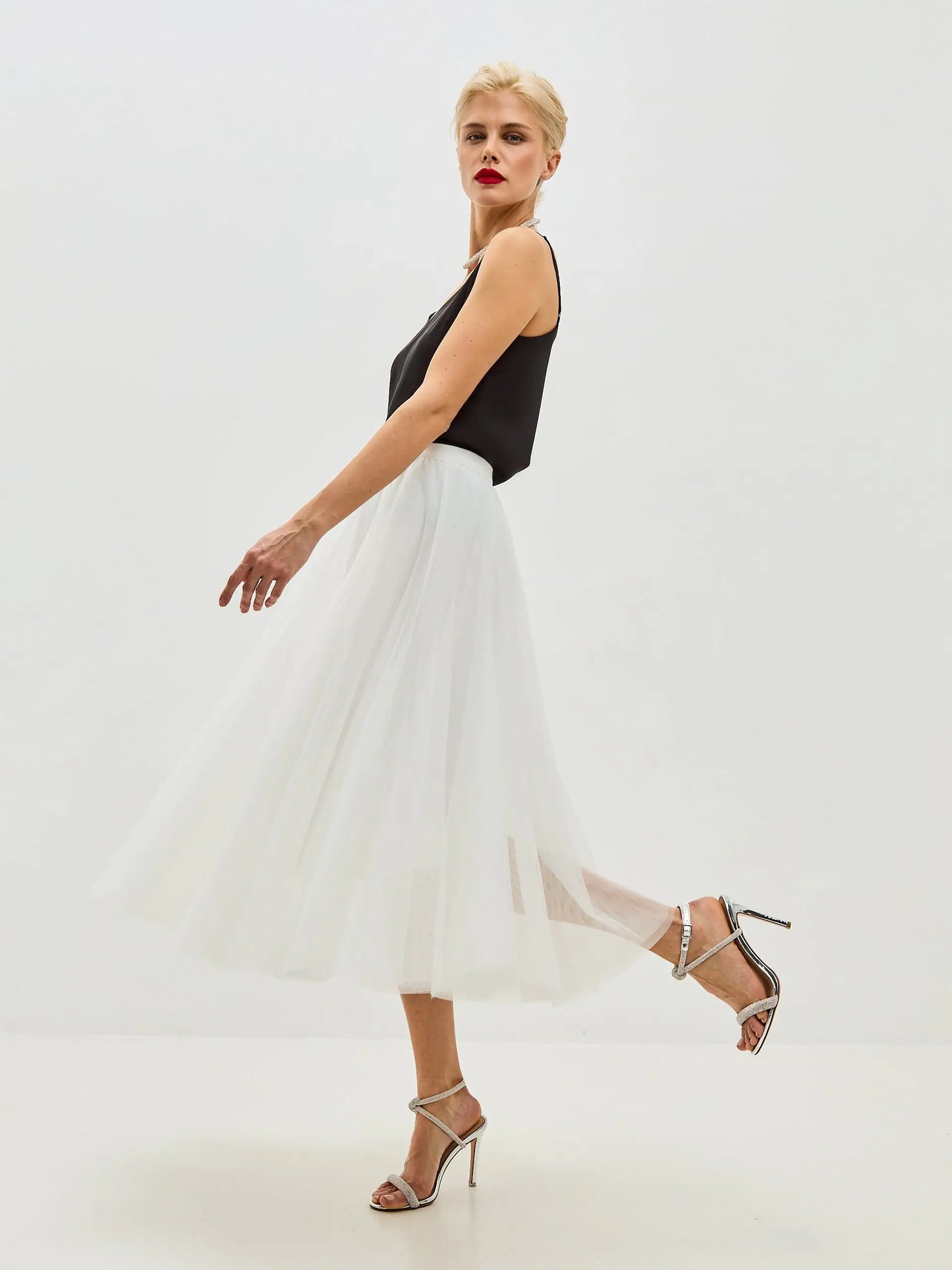 White Tulle midi skirt ’Ballerina’ - Ballet-Inspired