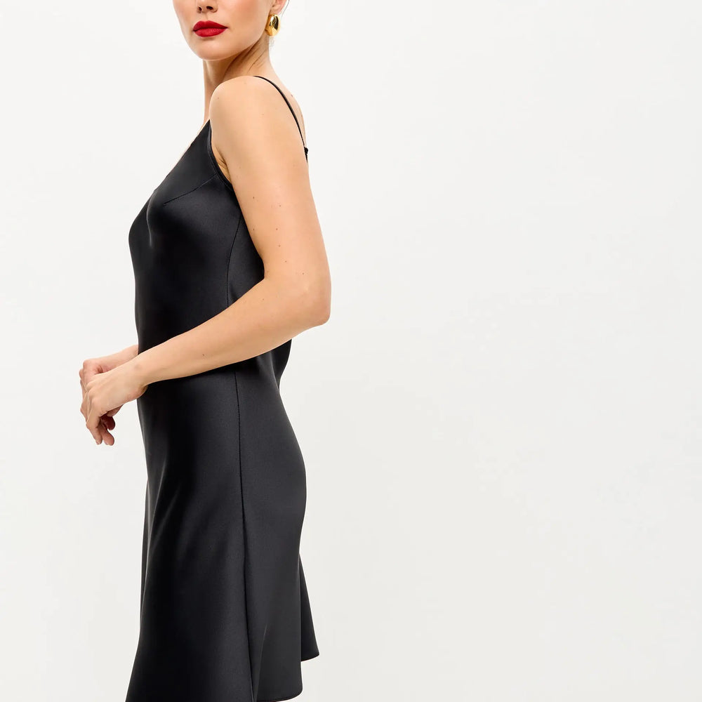 
                  
                    Black mini satin slip dress ’Pure’
                  
                