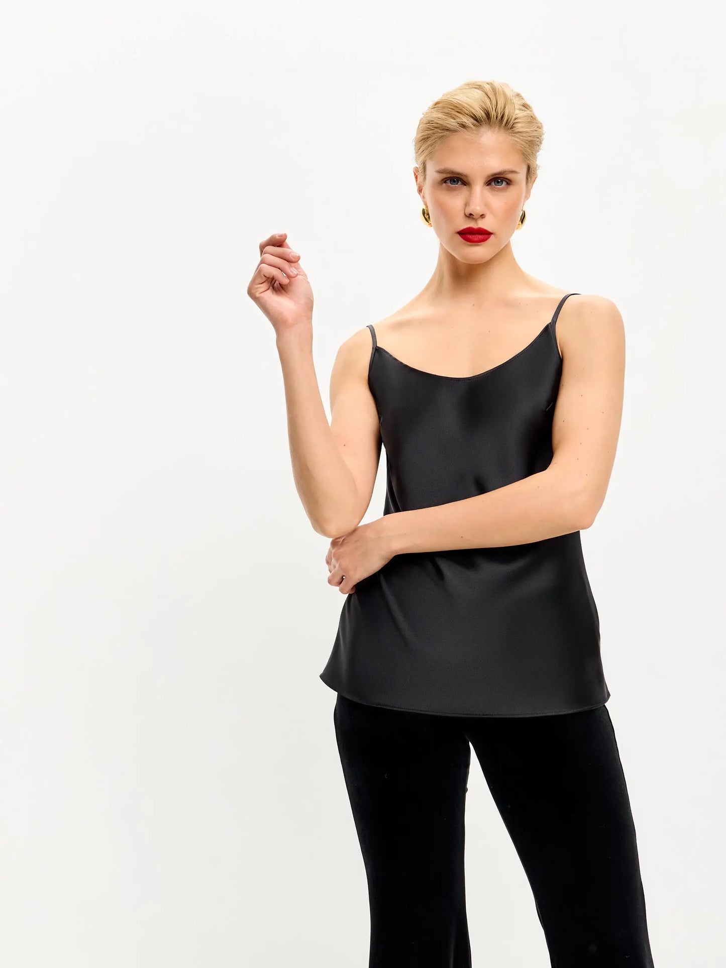 Black Satin Camisole ’Luminous’ - XS