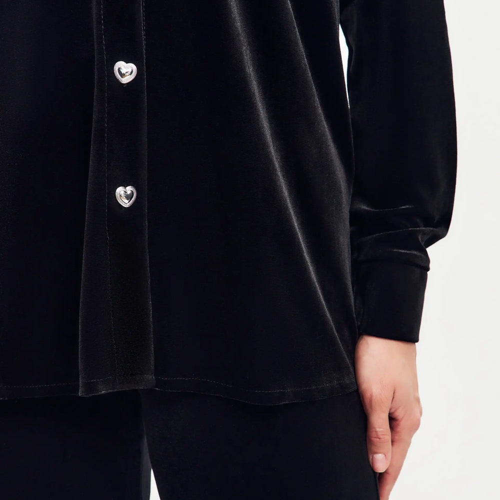 
                  
                    Black velvet shirt
                  
                