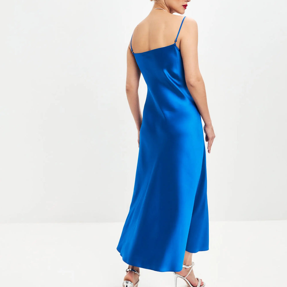 
                  
                    Blue midi satin slip dress ’Majestic’
                  
                