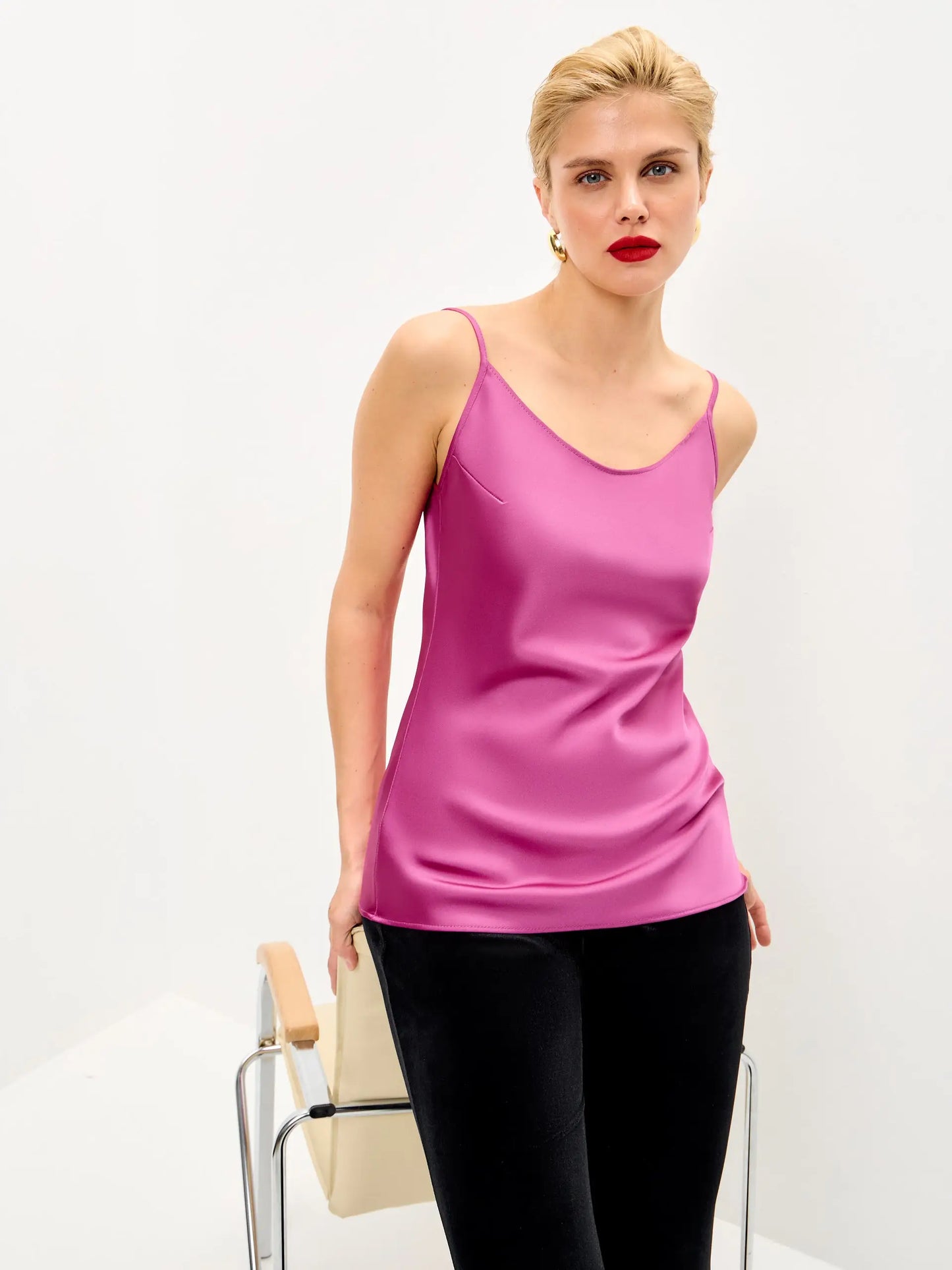 Fuchsia Satin Camisole ’Luminous’ - XS