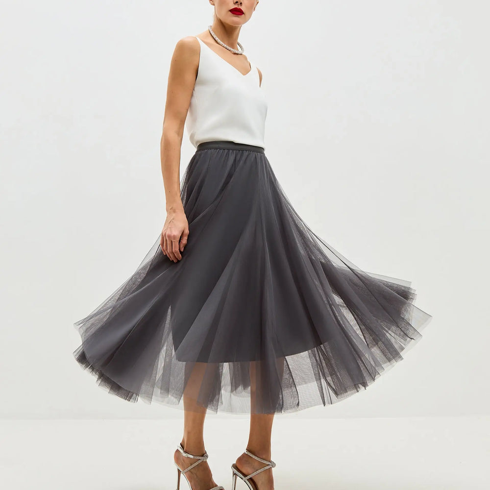 
                  
                    Grey Tulle midi skirt ’Ballerina’ - Ballet-Inspired
                  
                