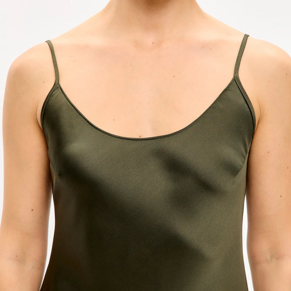
                  
                    Olive mini satin slip dress ’Pure’
                  
                