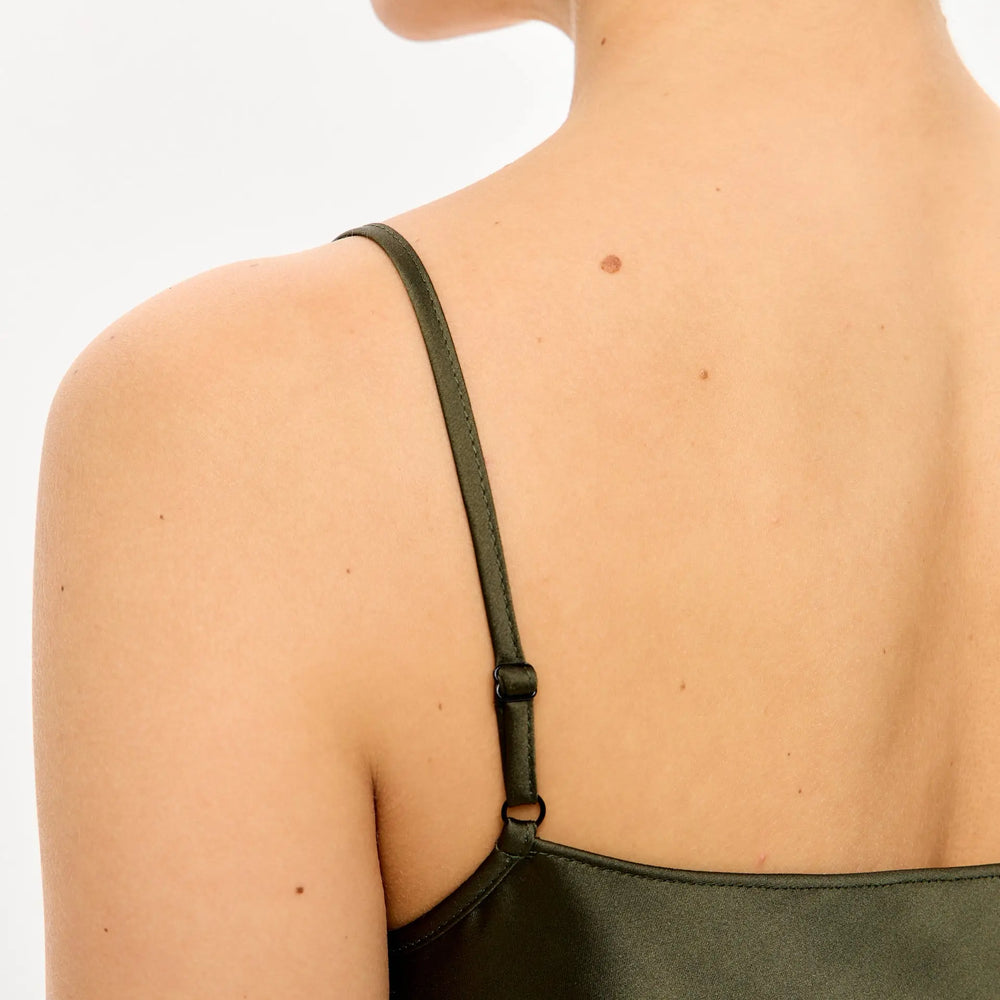 
                  
                    Olive mini satin slip dress ’Pure’
                  
                