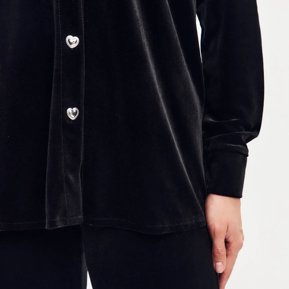 
                  
                    Black velvet shirt
                  
                