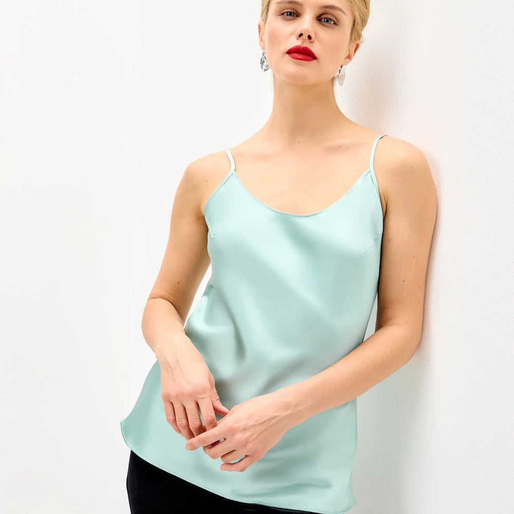 Pistache Satin Camisole ’Luminous’ - XS