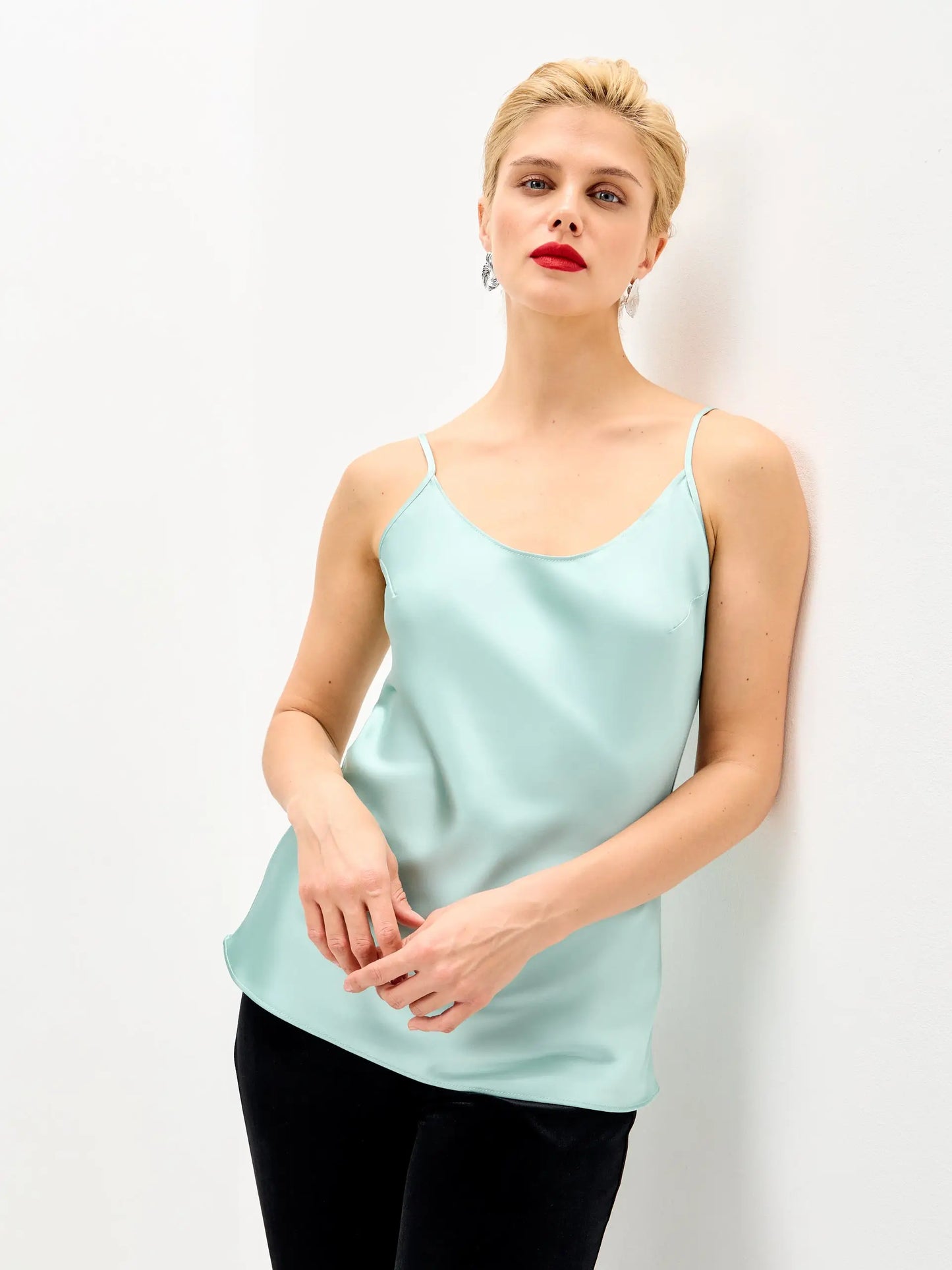 Pistache Satin Camisole ’Luminous’ - XS