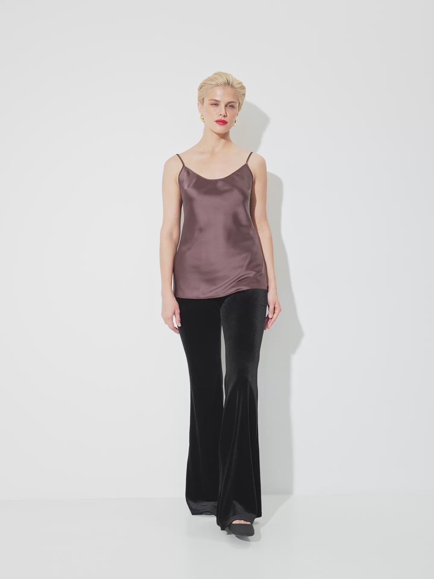 Camisola de satén roja 'Luminous'