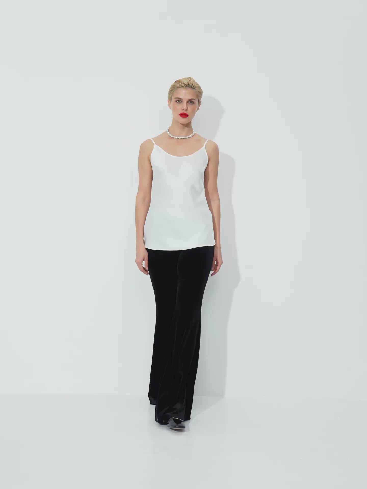 Camisola de satén roja 'Luminous'