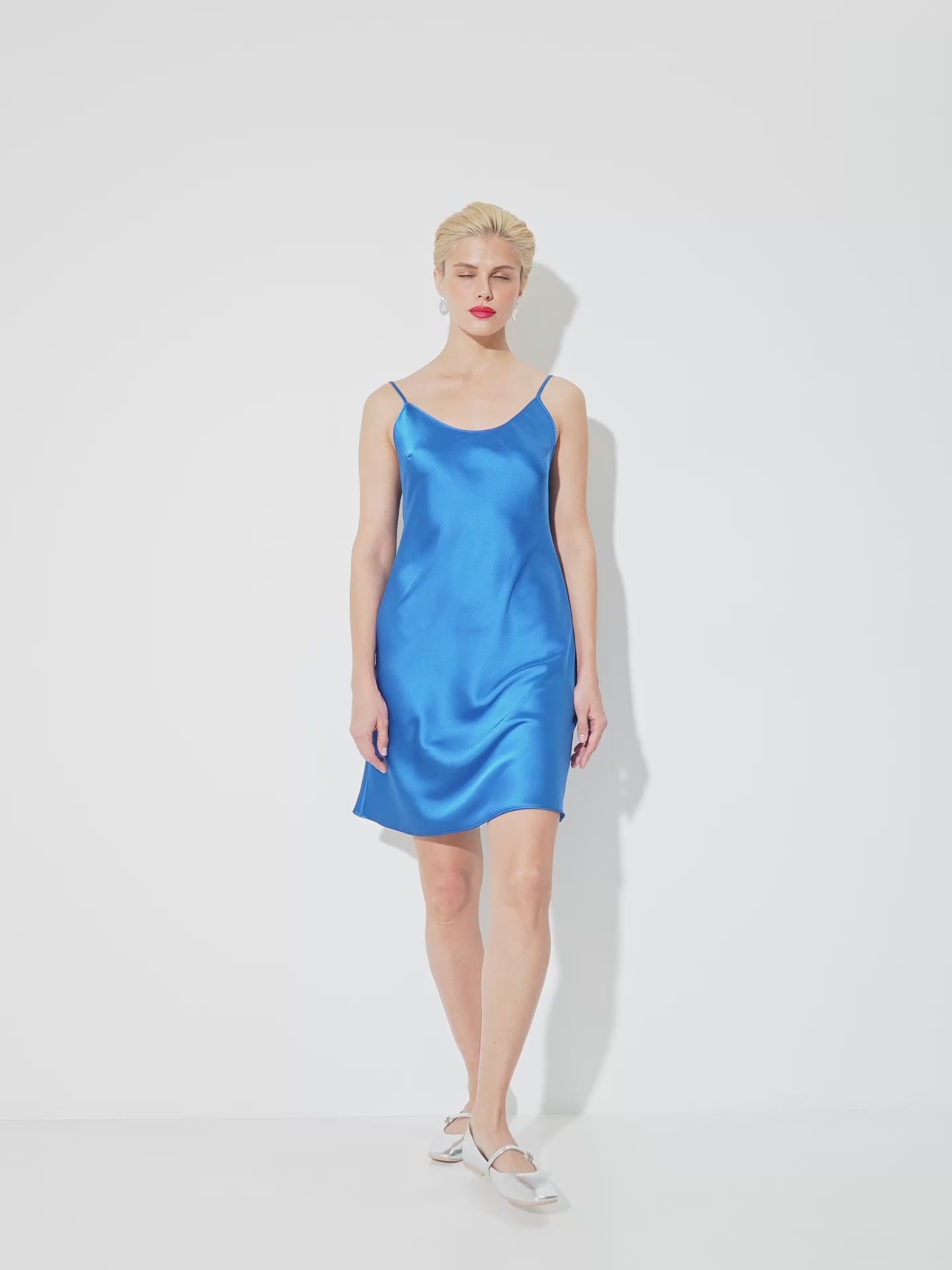 Weißes Mini-Satin-Unterkleid ‚Pure‘