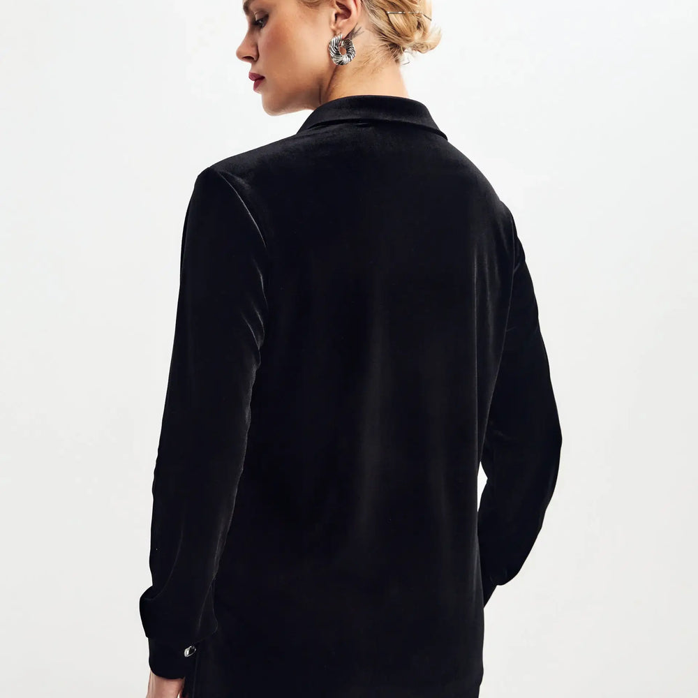 
                  
                    Black velvet shirt
                  
                