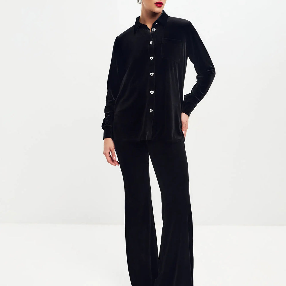 Black velvet shirt