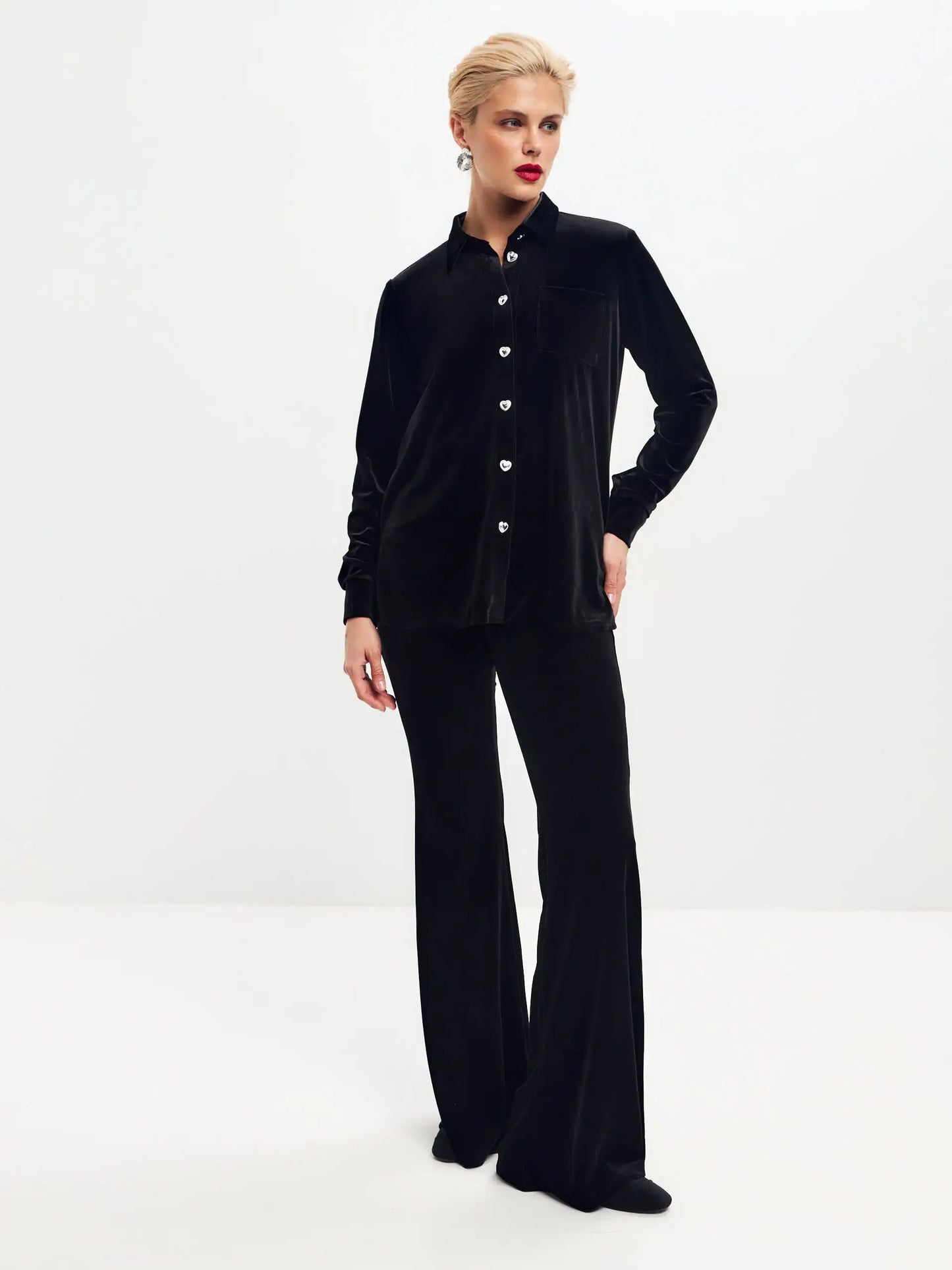Black velvet shirt