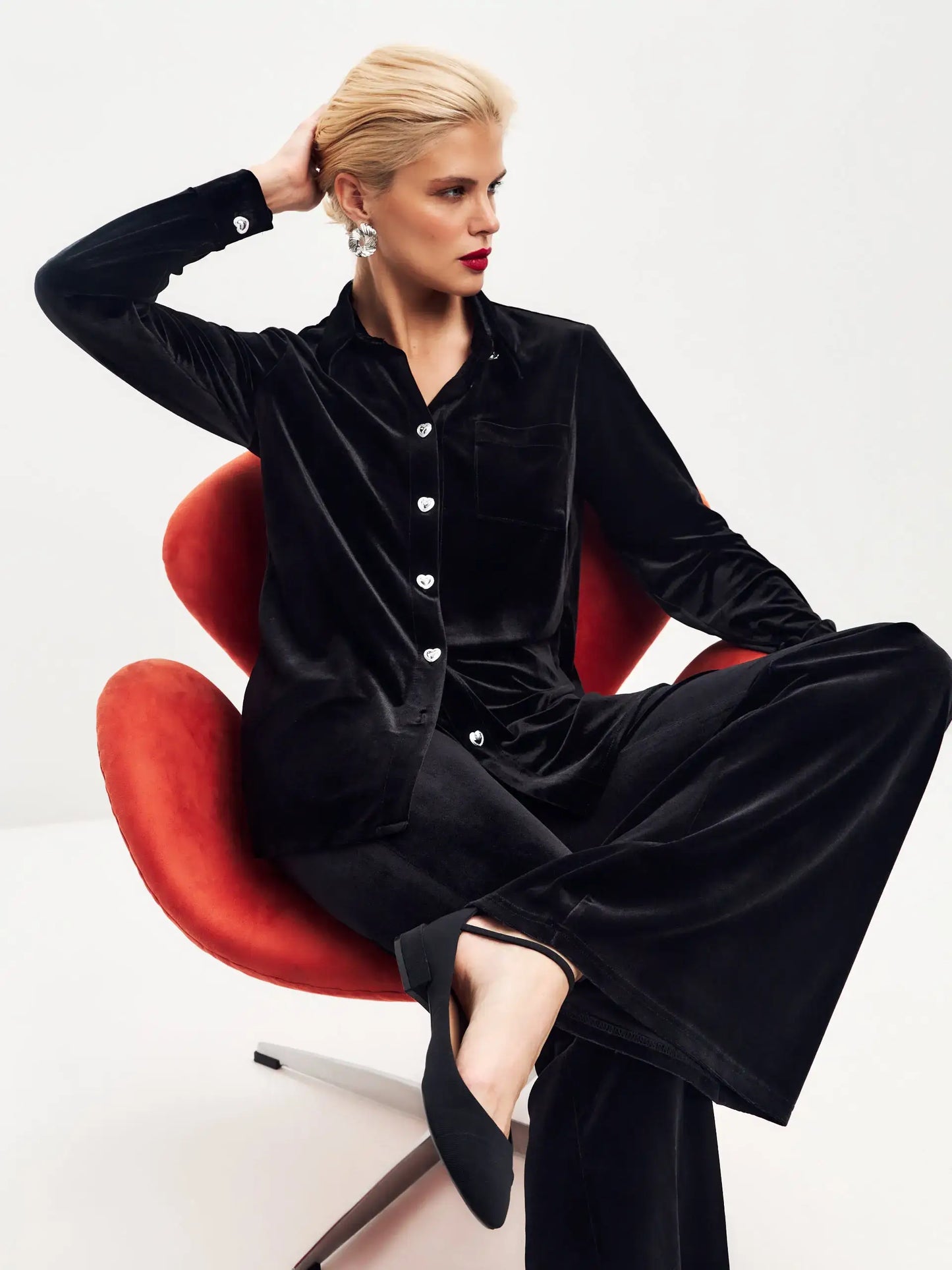 Black velvet shirt