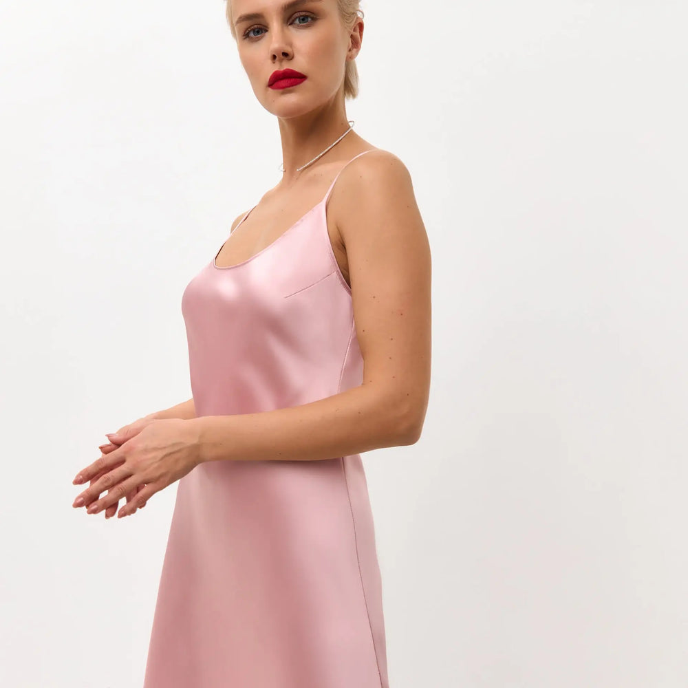 knee length pink satin dress Pale Pink Satin One Shoulder Knee-length Graduation Homecoming Prom Dr Wish Gown