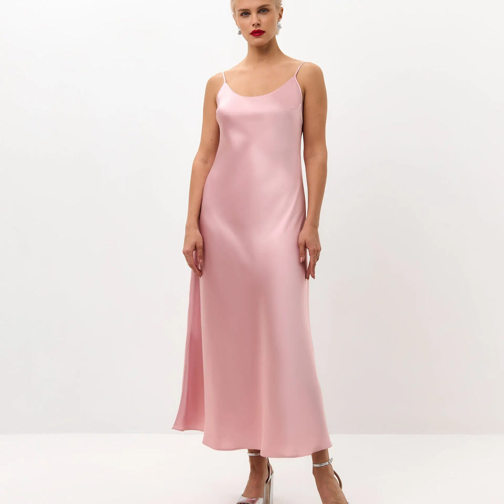 Soft Pink Midi Satin Slip Dress Majestic Serena Serena Silueta soft-pink-midi-satin-slip-dress-majestic-serena-serena-silueta