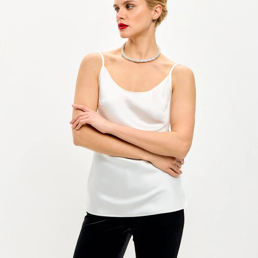 
                  
                    White Satin Camisole ’Luminous’
                  
                
