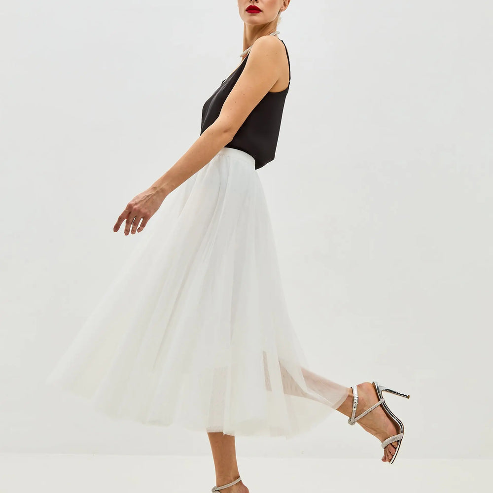 White Tulle midi skirt 'Ballerina' White Tulle midi skirt 'Ballerina'